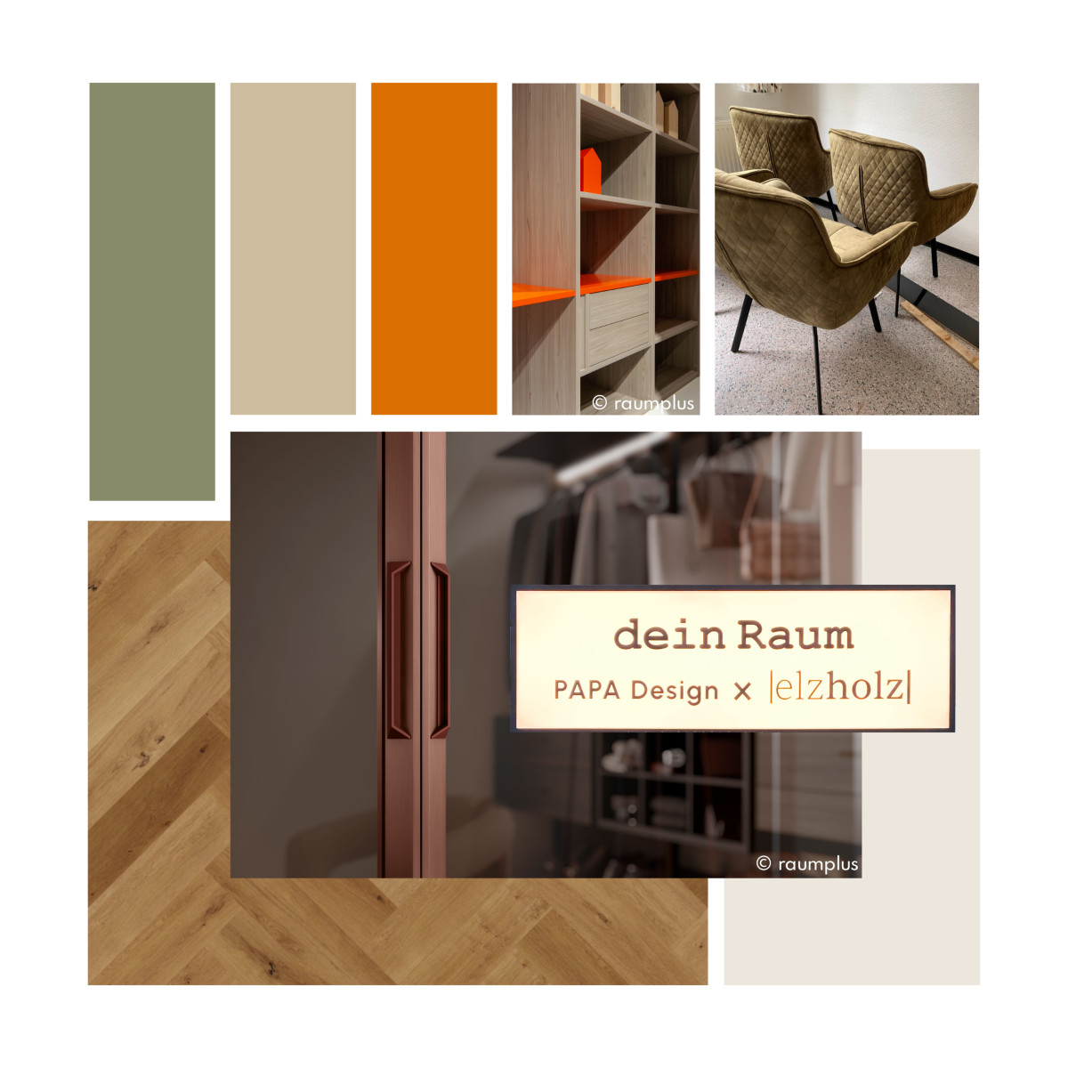 Moodboard für den Verkaufsbereich und Musterausstellung